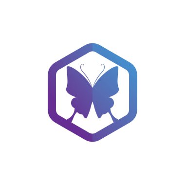 Vektör Kelebek kavramsal basit renkli simge Logo Vektörü Hayvan