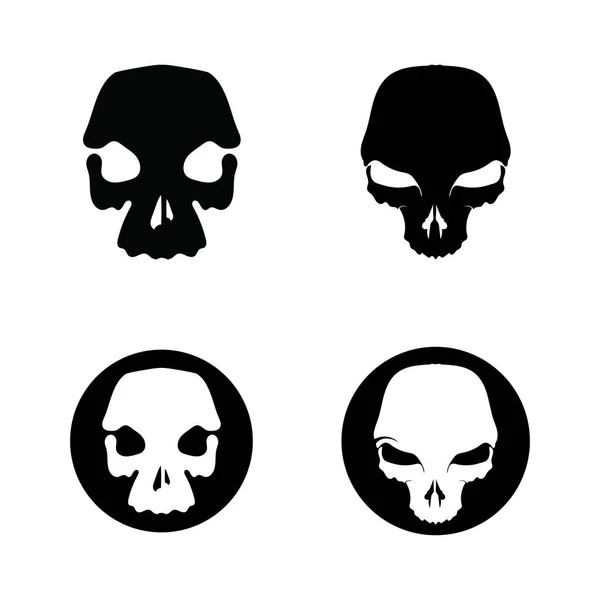 Crossbones Mort Crâne Danger Poison Icône Plate Pour Les Applications — Image vectorielle