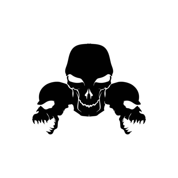 Crossbones Death Skull Peligro Envenenamiento Icono Plano Para Aplicaciones Sitios — Archivo Imágenes Vectoriales