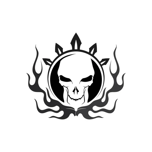 Crossbones Death Skull Peligro Envenenamiento Icono Plano Para Aplicaciones Sitios — Vector de stock