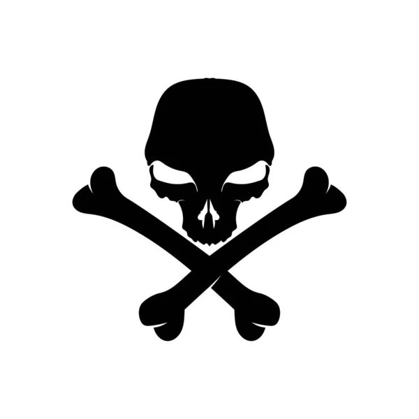 Crossbones Mort Crâne Danger Poison Icône Plate Pour Les Applications — Image vectorielle