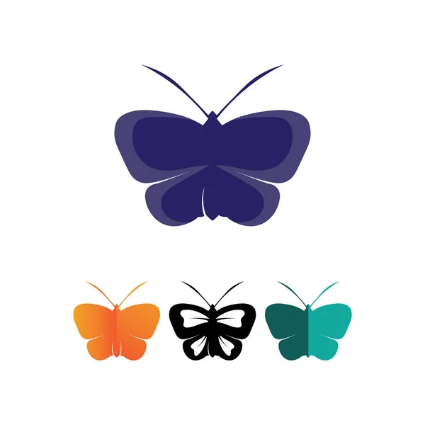 Vector Butterfly Conceptual Simple Colorful Icon Logo Vector Animal — Stock Vector