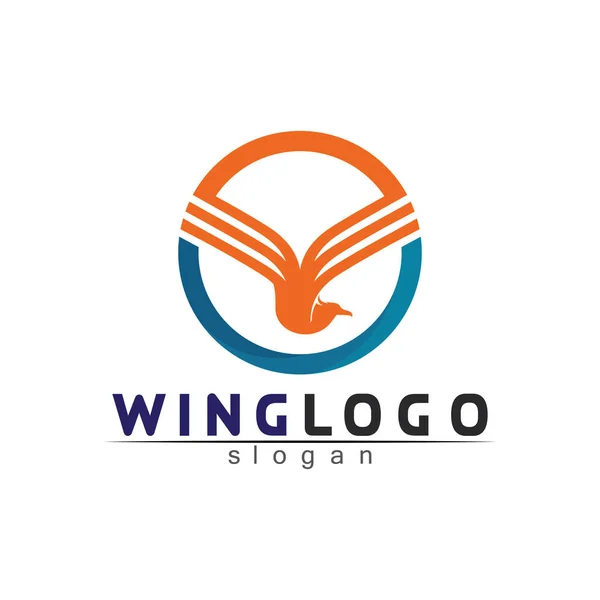 Falcon Wings Logo Template Icone Vettoriali Logo Design — Vettoriale Stock