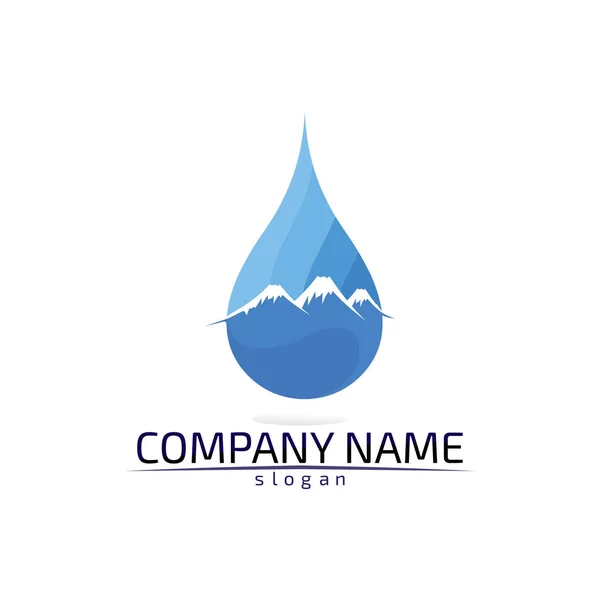 Gota Agua Logo Plantilla Vector Ilustración Desig — Vector de stock