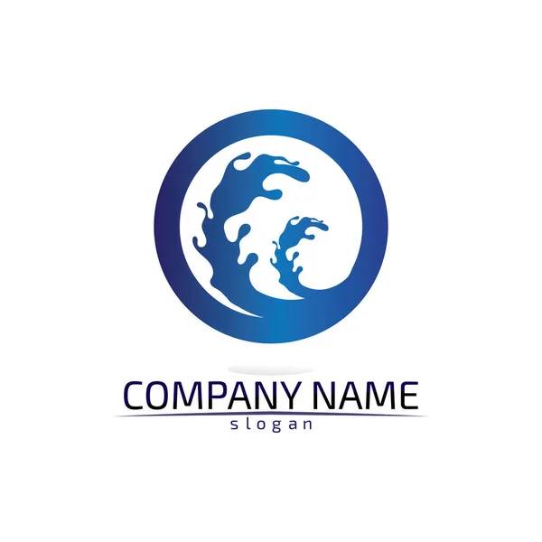 Gota Água Logo Template Vector Illustration Desig — Vetor de Stock