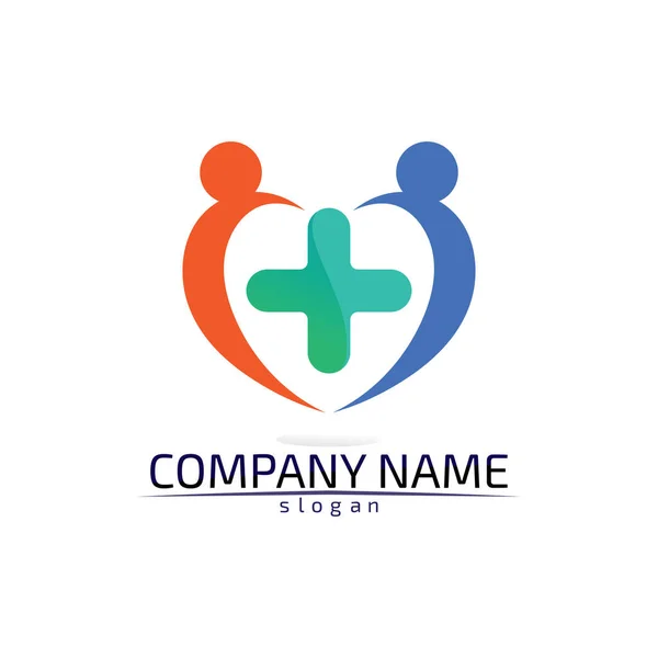 Saúde Logotipo Cuidado Médico Medicina Meditação Vetor Ícone Design Hospitalar —  Vetores de Stock