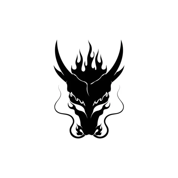 Modèle Logo Couleur Plate Dragon Tête Vectoriel Illustration Design — Image vectorielle