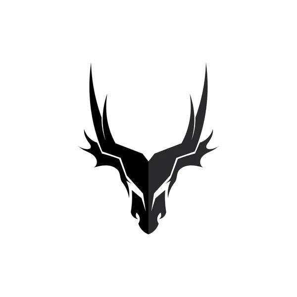 Kopf Drache Flache Farbe Logo Vorlage Vektor Illustration Design — Stockvektor