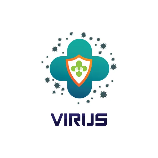 Virus Korona Virus Vektor Design Masky Logo Virový Vektor Symbol — Stockový vektor