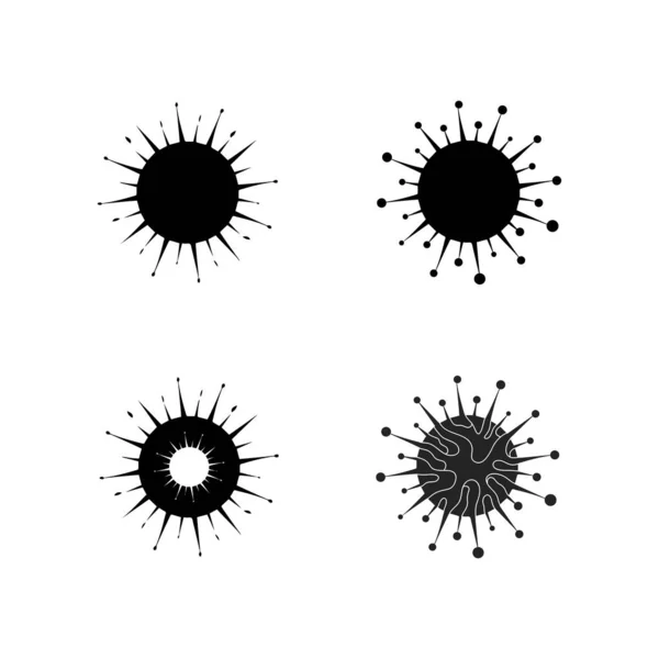 Virus Corona Virus Vecteur Masque Logo Vecteur Viral Icône Conception — Image vectorielle