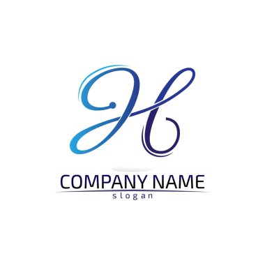 H Harfi Logo Şablonu Tasarım Vektörü illüstrasyon işareti 