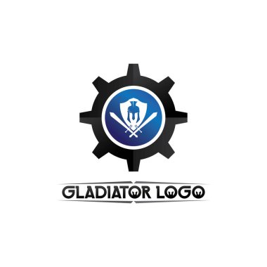 Sparta logosu siyah Glaiator ve vektör tasarım miğferi ve kafası 