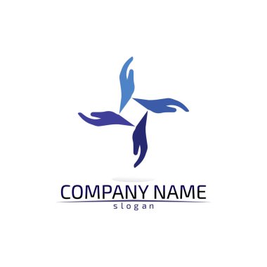 El ve vektör logosu ve semboller şablon uygulamaları yardım