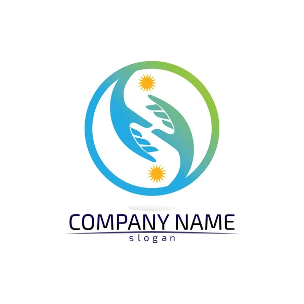Saúde Logotipo Cuidado Médico Medicina Meditação Vetor Ícone Design Hospitalar — Vetor de Stock