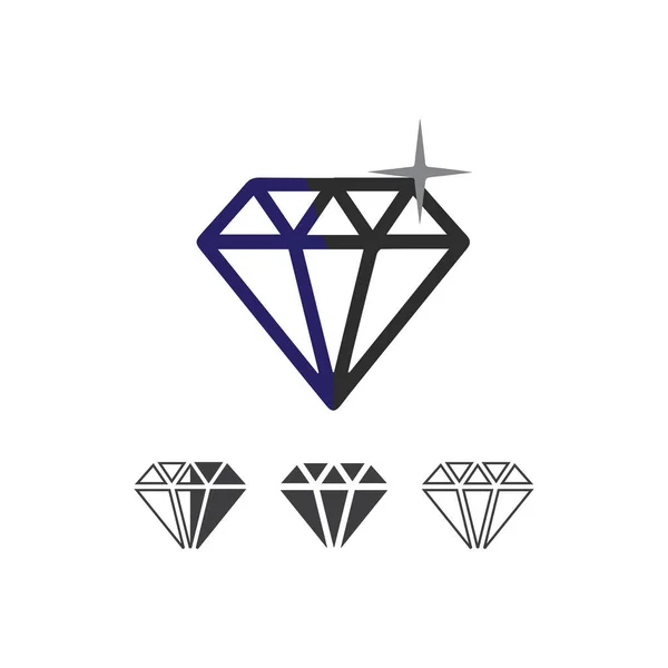 Diamant Und Juwel Design Vektor Logo Template Symbol — Stockvektor