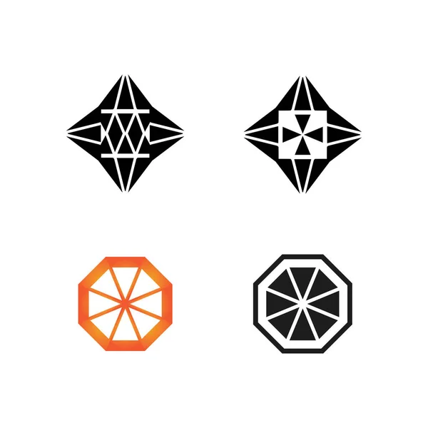 Elmas Mücevher Tasarım Vektörü Logo Şablonu Sembolü — Stok Vektör