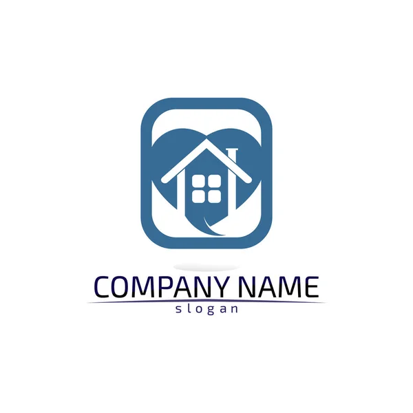 Immobiliare Home Building Logo Icone Modello — Vettoriale Stock