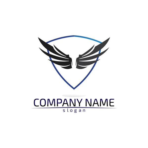 Falcon Wings Logo Template Vector Icon Logo Design — Stock Vector