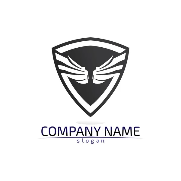 Falcon Wings Logo Şablonu Vektör Logo Tasarımı — Stok Vektör