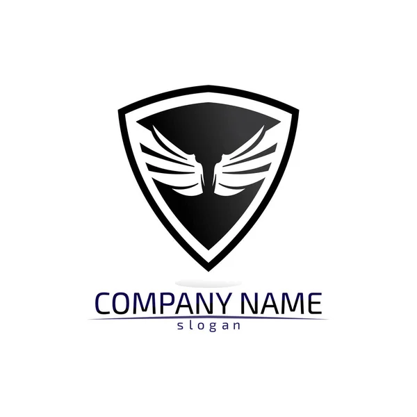 Falcon Wings Logo Plantilla Vector Icono Logo Diseño — Archivo Imágenes Vectoriales