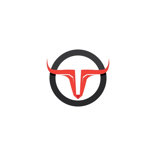 Logo Cuerno Toro Símbolos Plantilla Iconos Aplicación — Vector de stock