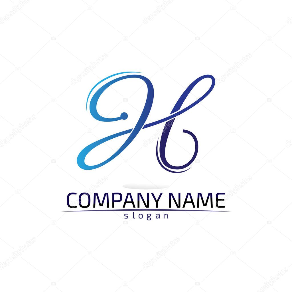 H Letter Logo Template Design Vector illustration sign