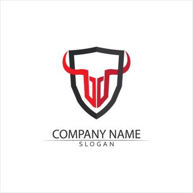 Boğa boynuzu ve bufalo logosu ve semboller simge uygulaması