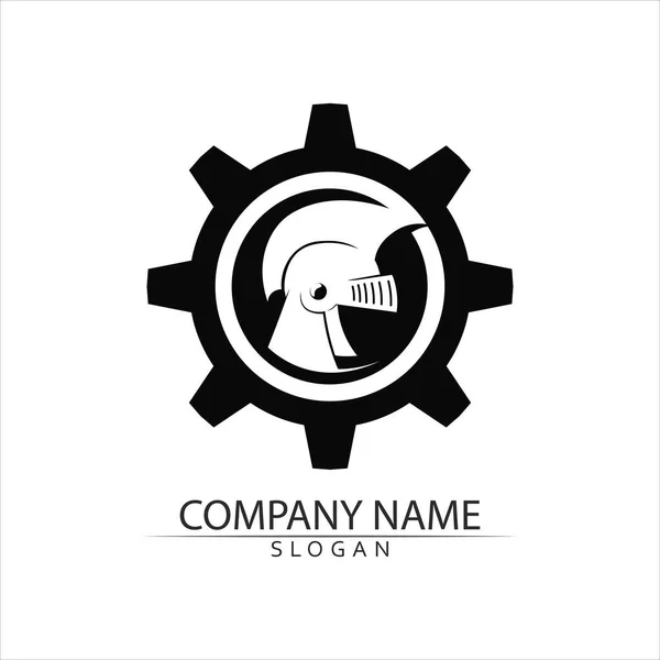Spartańskie Logo Kasku Wzór Wektor Ikona Projekt — Wektor stockowy