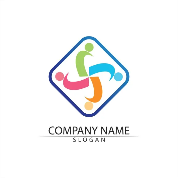 Community People Care Logo Symbols Templat — Stock Vector