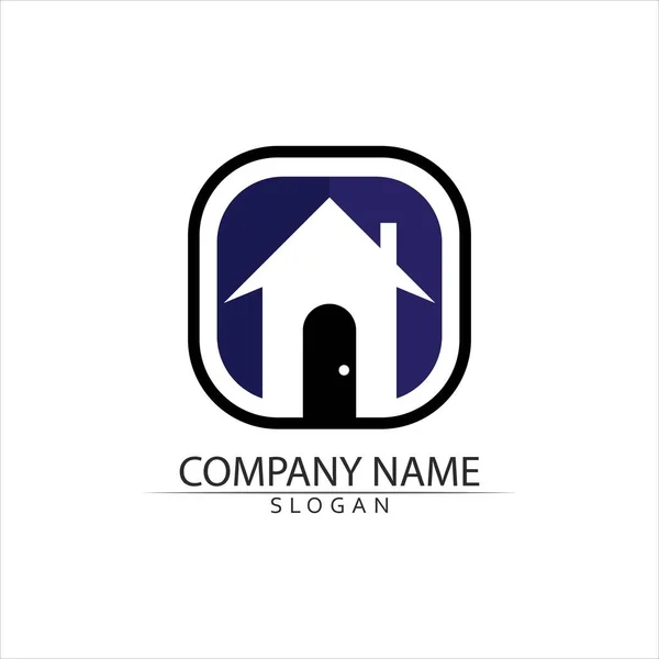 Inmobiliaria Edificios Viviendas Logotipo Iconos Templat — Vector de stock