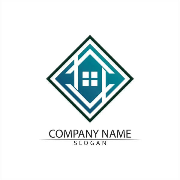 Immobiliare Case Logo Icone Templat — Vettoriale Stock