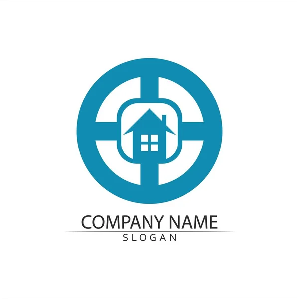 Immobiliare Case Logo Icone Templat — Vettoriale Stock