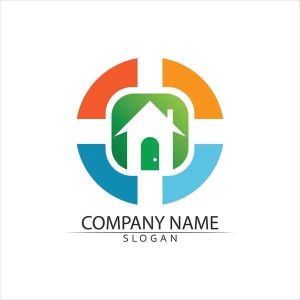 Immobiliare Case Logo Icone Templat — Vettoriale Stock