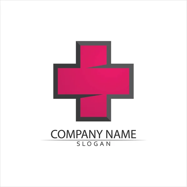Logo Nemocnice Symboly Šablony Ikony App — Stockový vektor