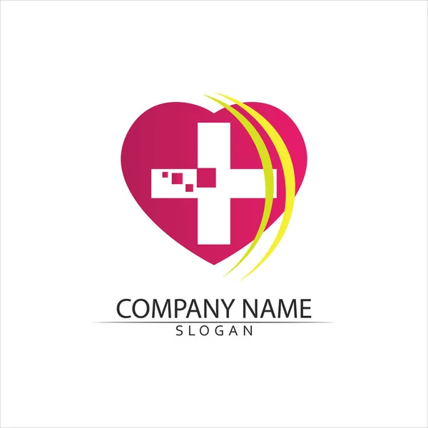 Λογότυπο Νοσοκομείου Και Εικονίδια Πρότυπο Συμβόλων App — Διανυσματικό Αρχείο