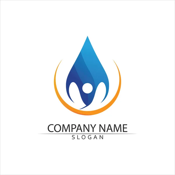 Water Drop Logo Template Vector Illustration Design — Stock Vector