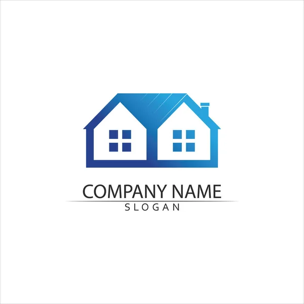 Imobiliário Casa Edifícios Vetor Logotipo Ícones Modelo — Vetor de Stock