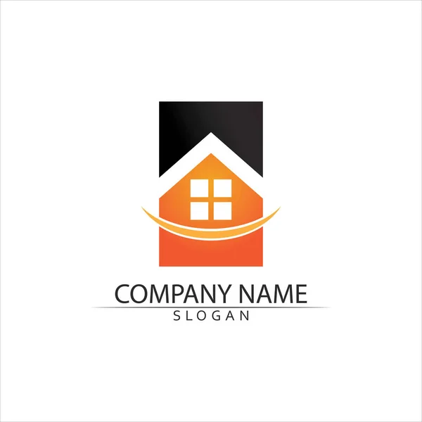Real Estate Home Buildings Vector Logo Icons Template — Stock Vector