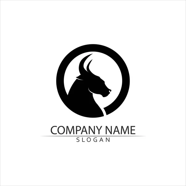 Bull Horn Buffalo Logo Symbols Template Icons App — Stock Vector