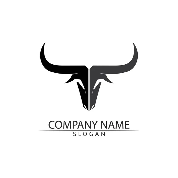 Bull Hoorn Buffel Logo Symbolen Sjabloon Pictogrammen App — Stockvector