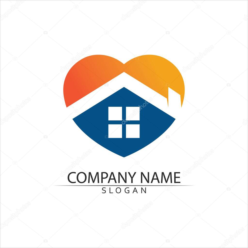 Real estate and home buildings vector logo icons template