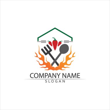 Kırmızı sıcak doğal biber ikonu Şablon Vektör Resimlendirmesi