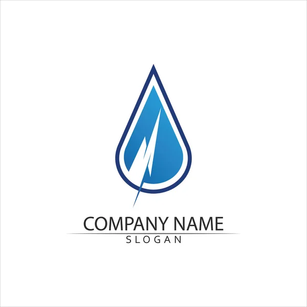 Agua Gota Logotipo Plantilla Vector Ilustración Diseño — Vector de stock