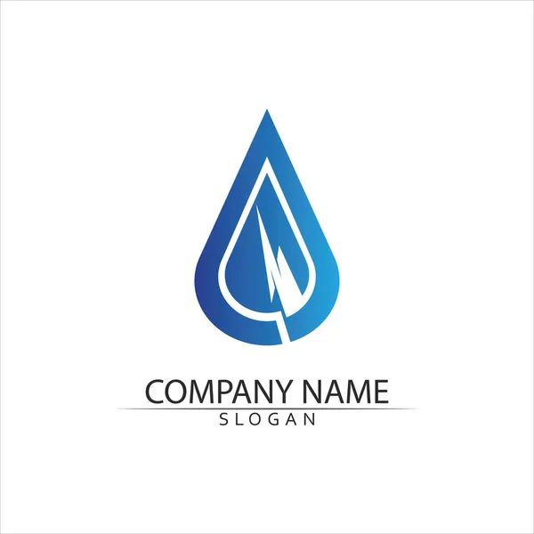 Agua Gota Logotipo Plantilla Vector Ilustración Diseño — Archivo Imágenes Vectoriales