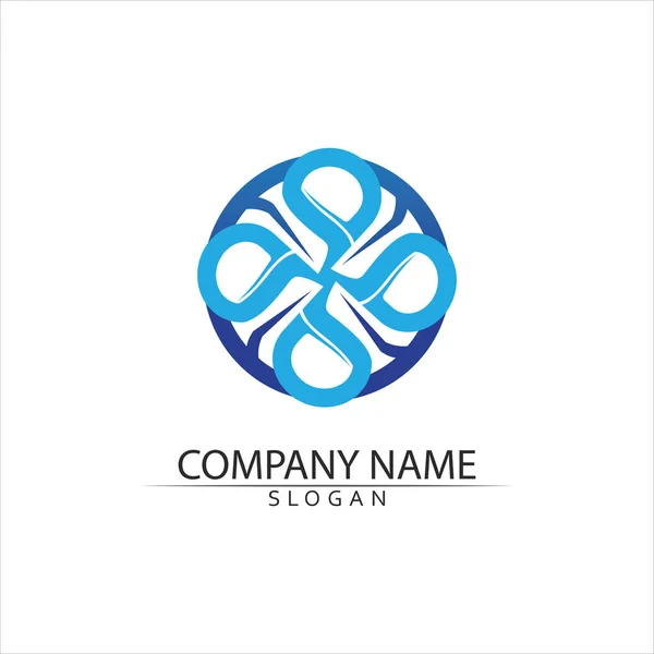 Goccia Acqua Logo Template Disegno Vettoriale Illustrazione — Vettoriale Stock