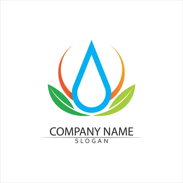 Water Drop Logo Template Vector Illustration Design — Stock Vector