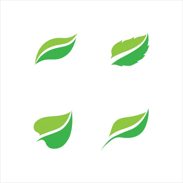 Вектор Листьев Дерева Зеленый Логотип Концепции Дружественной — стоковый вектор