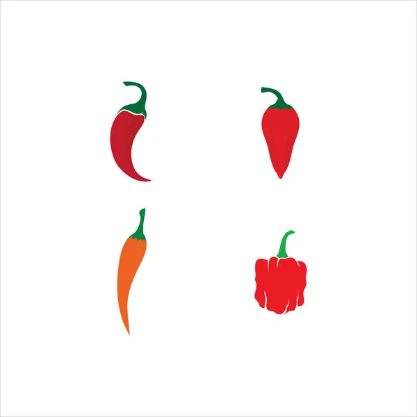 Red Hot Natural Chili Icon Vorlagenvektor Illustration — Stockvektor