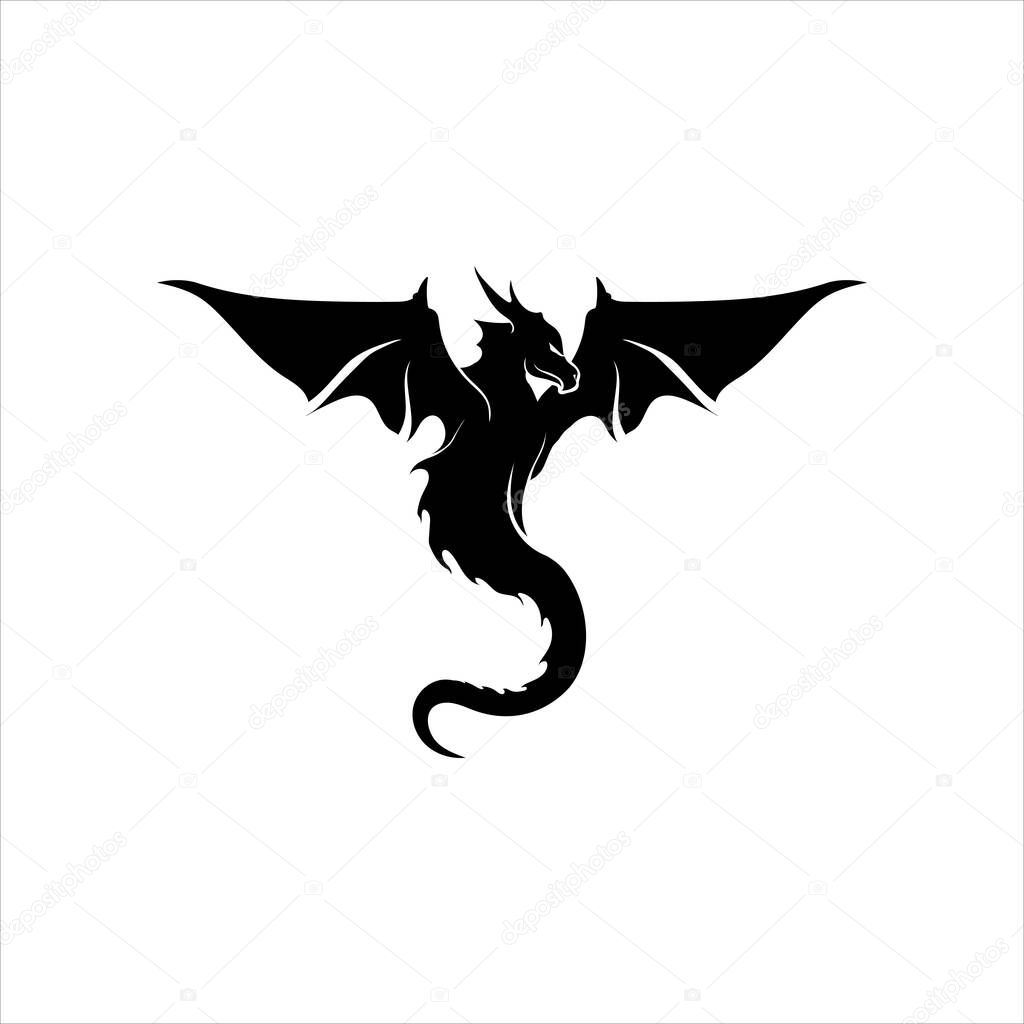 Dragon vector icon illustration design logo template