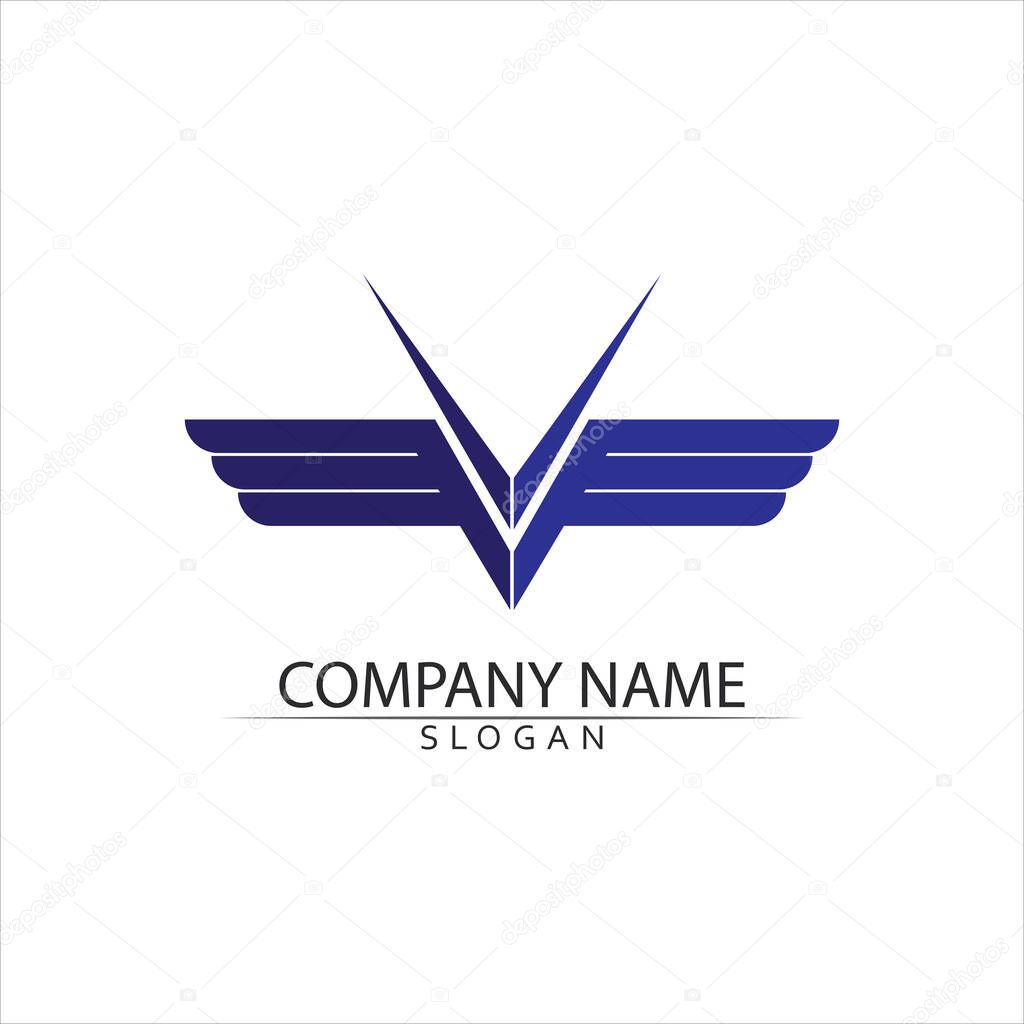 Black wing logo symbol for a professional designer